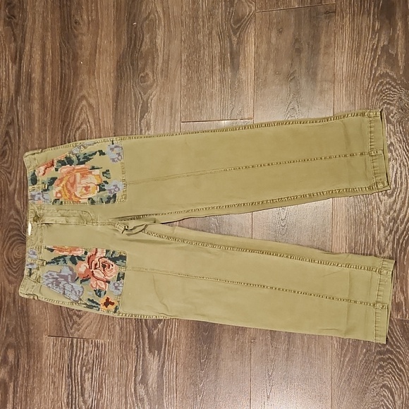 ❤ ANTHROPOLOGIE HIGH RISE STRAIGHT EMBROIDERED RELAXED TROUSERS / PANTS, 4 (27) - Picture 7 of 15